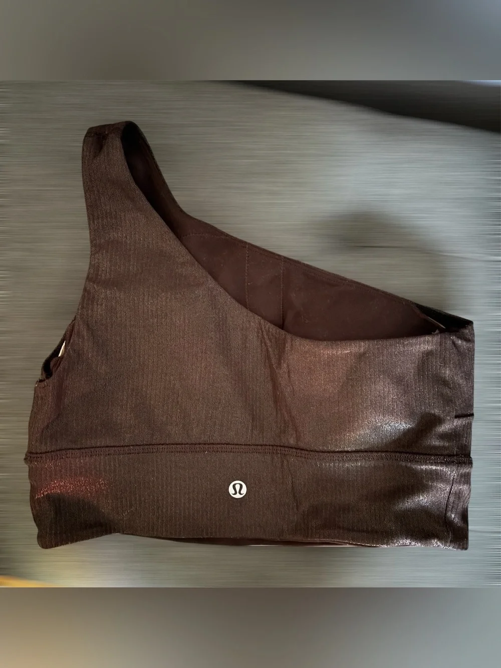 lululemon athletica Align Asymmetrical Ribbed Crop Top Bra in Dark Brown Size 8